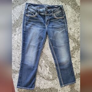 Silver Jeans Suki Mid Capri Denim Jean Shorts Women's 28x24